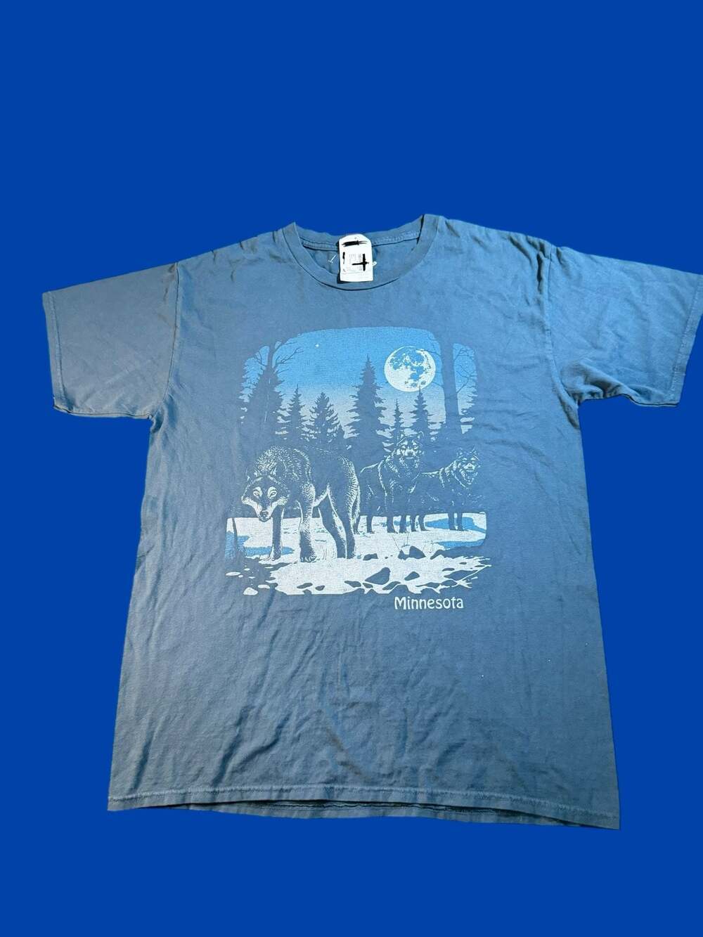 Junk Food Clothing Blue Minnesota Wolf Graphic Tee